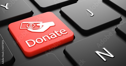Canvas Print Donate on Red Keyboard Button.