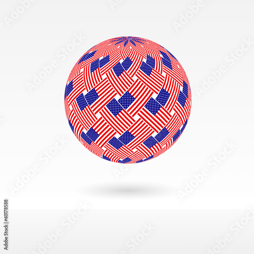 Floating vector ball with US flag on it