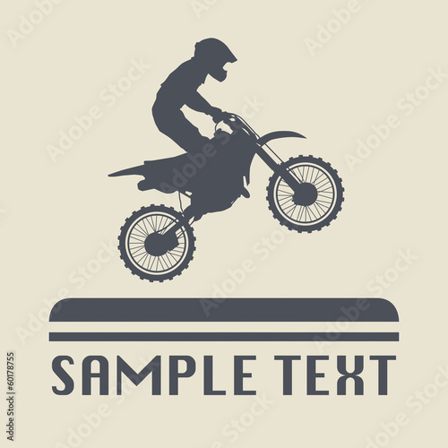 Motocross icon or sign, vector illustration