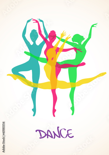 Illustration with ballet dancers