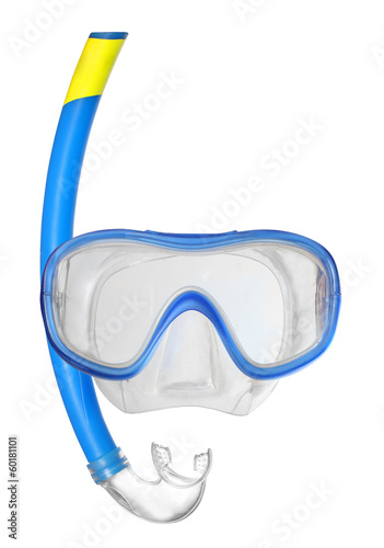 Dive Mask on a white background with space for your text.