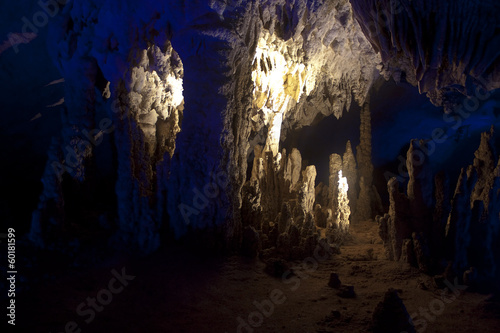 Karst limestone Tham Kong Lo cave, Laos