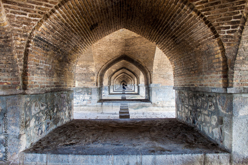 View under Si-o-se bridge in Esfahan  Iran