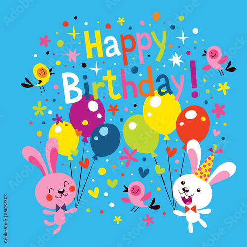 Canvas Print Happy Birthday card