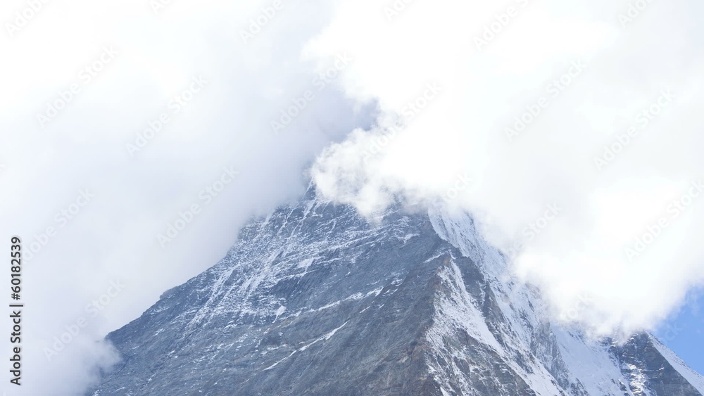 Motion time lapse banner clouds East face Matterhorn, Zermatt Motion time lapse banner clouds East face Matterhorn, Zermatt