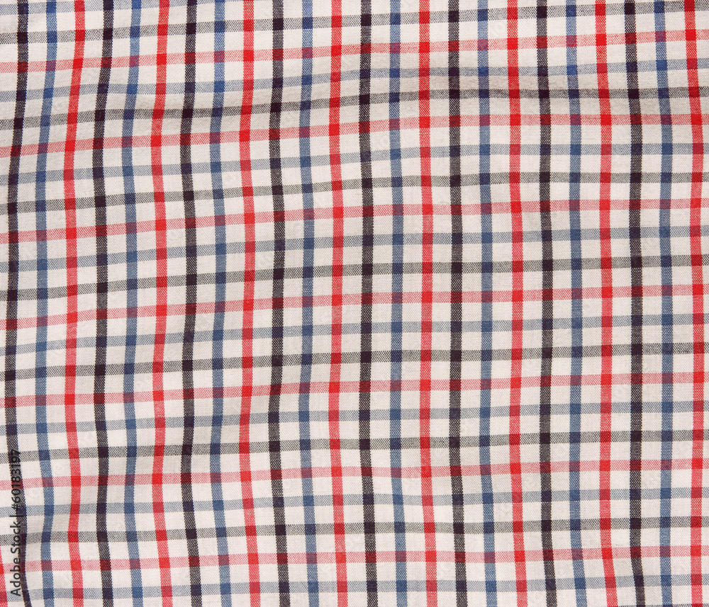 Background texture of a red and white checkered picnic blanket. Stock