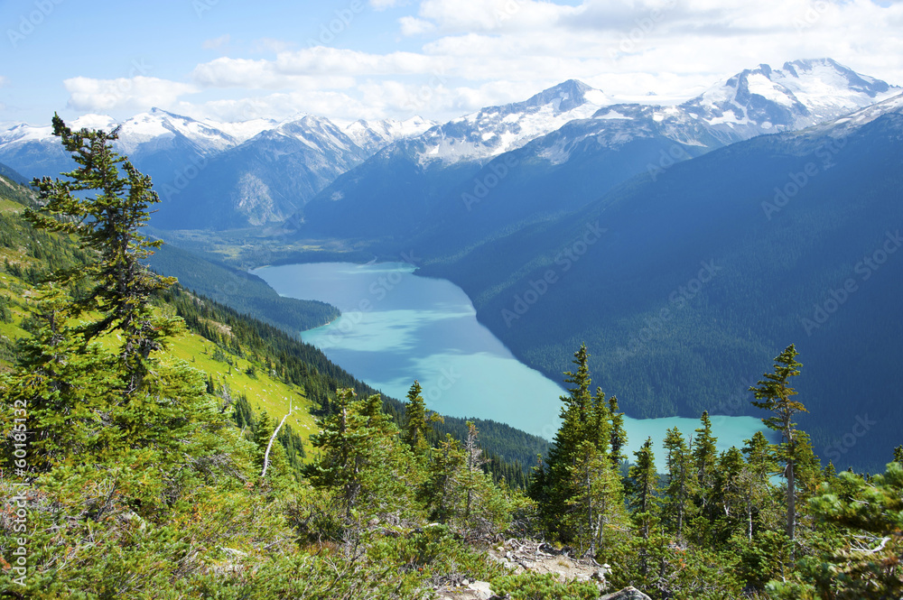 Obraz premium Cheakamus Lake in Garibaldi Provincial Park, BC, Canada