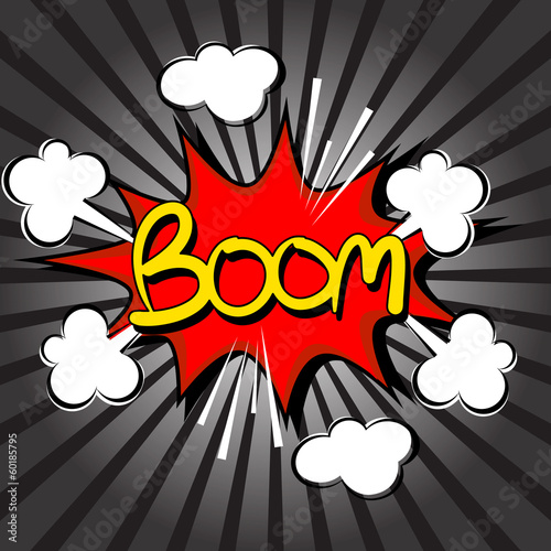 Boom with radial speed. comic speech bubble