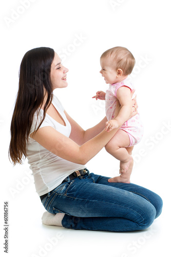 Loving mother having fun wi...