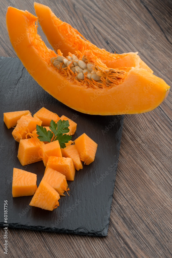 Sliced pumpkin