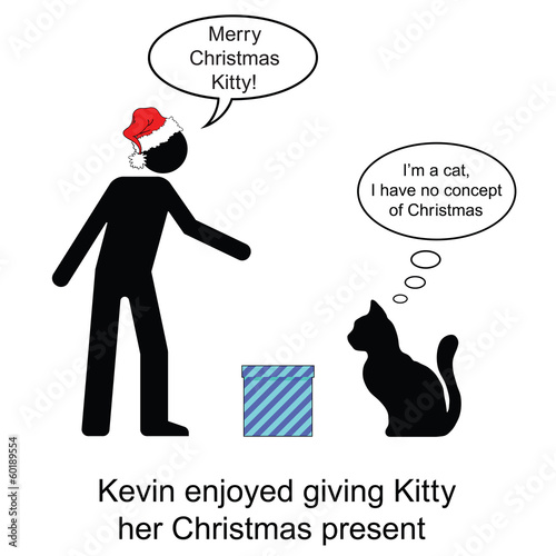 Kevin gave Kitty her Christmas present