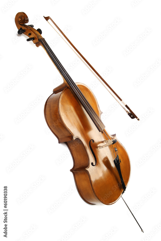 Cello with bow isolated musical instruments Cello with bow isolated musical instruments