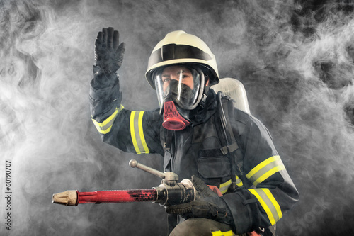 Firefighter at work photo