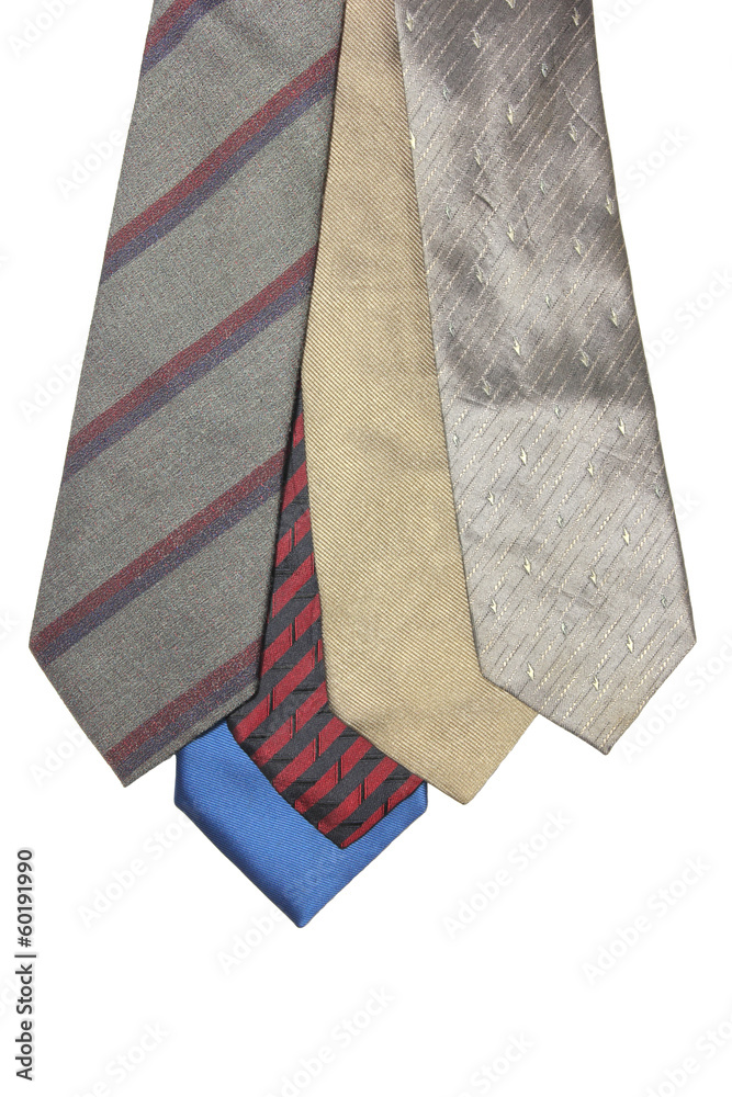 Colorful neckties isolated on white background. Colorful neckties isolated on white background.