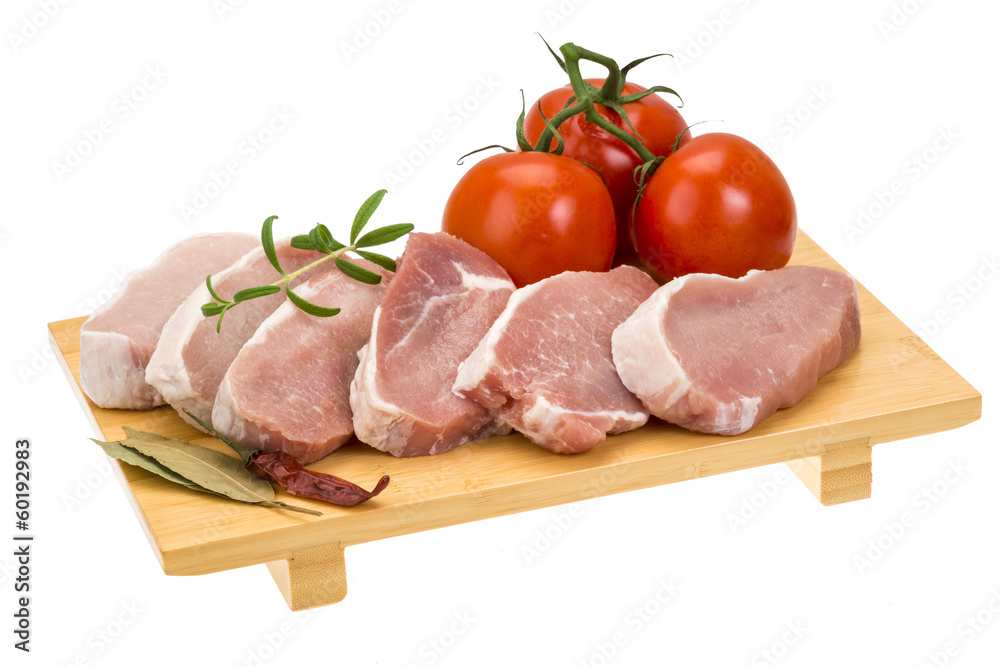 Raw pork steak Raw pork steak