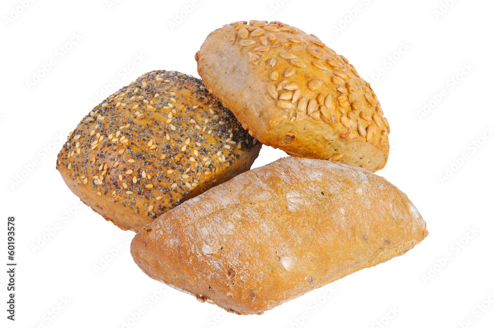 drei Vollkornbrötchen drei Vollkornbrötchen