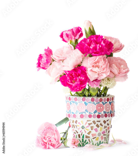 Wallpaper Mural Carnation in mosaic flower pot  Torontodigital.ca