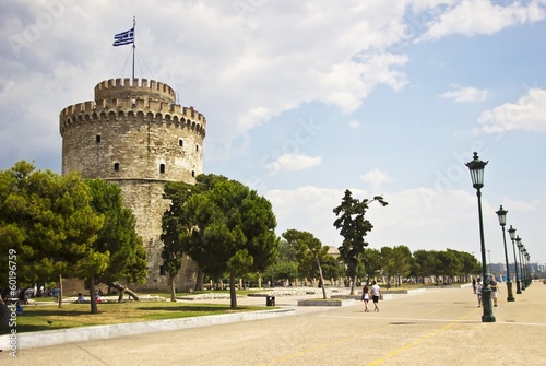 White tower in Thessaloniki, Greece. Most recognizable landmark photo