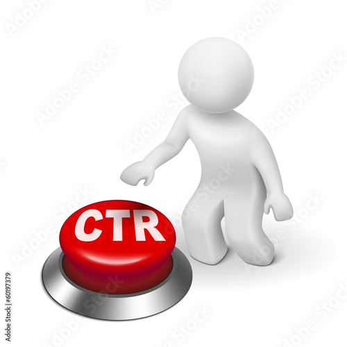 3d man with ctr click through rate button