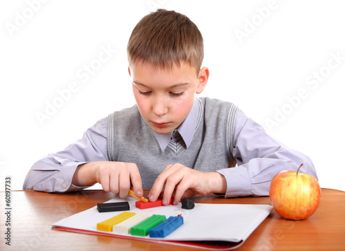 Boy playing with Play Dough