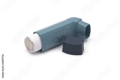 Asthma Inhaler isolated on white