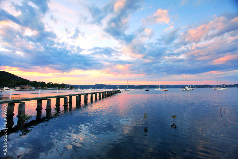 Saratoga Sunset and jetty pier
