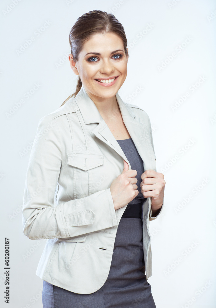 Portrait of smiling business woman, isolated on white Portrait of smiling business woman, isolated on white