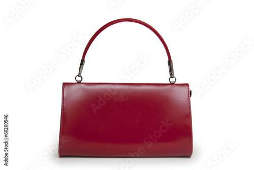 Elegant woman bag on white