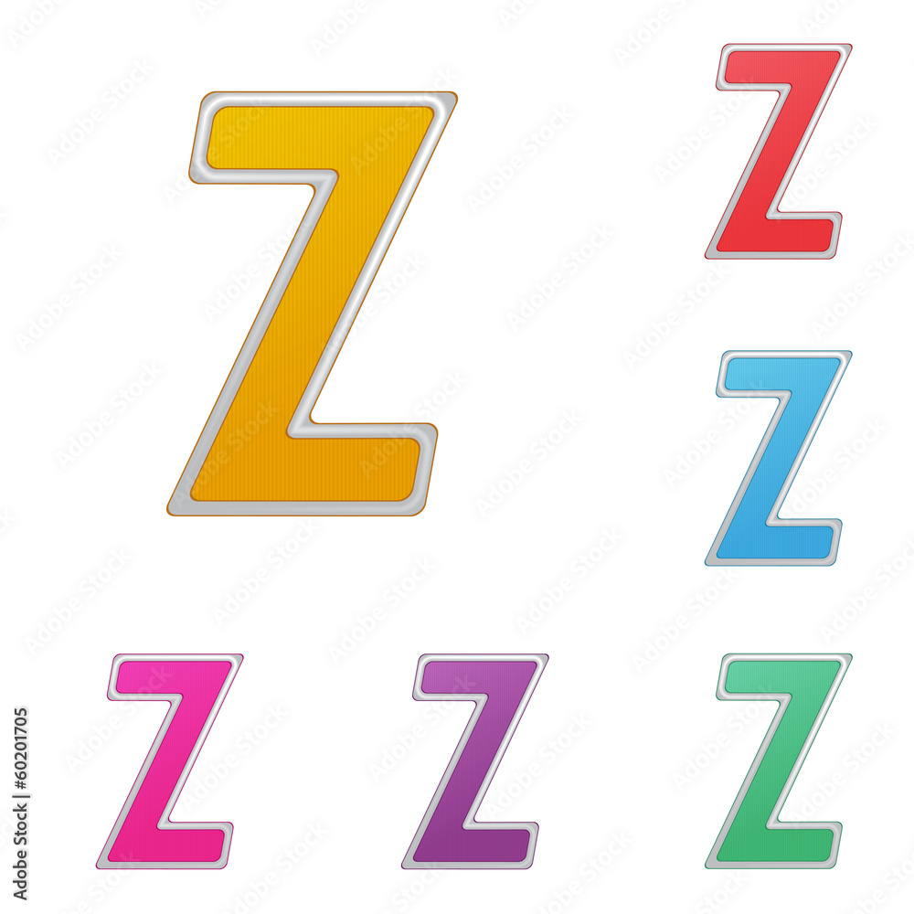 Letter Z, set of colour variants, on a white background. Vector Letter Z, set of colour variants, on a white background. Vector