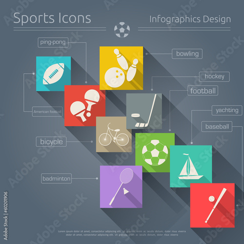 Flat Sports Icons Set