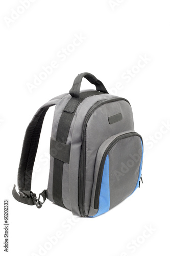 Blue and grey rucksack