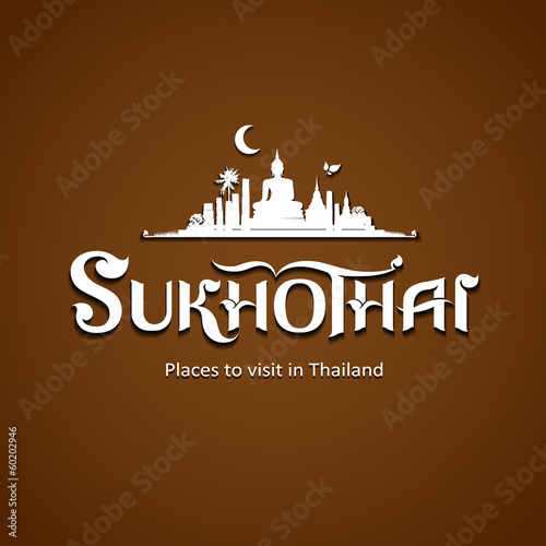 Sukhothai Province message text design background