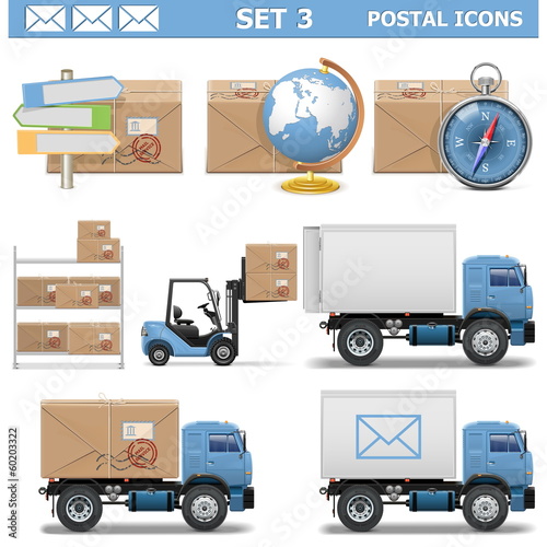 Vector Postal Icons Set 3