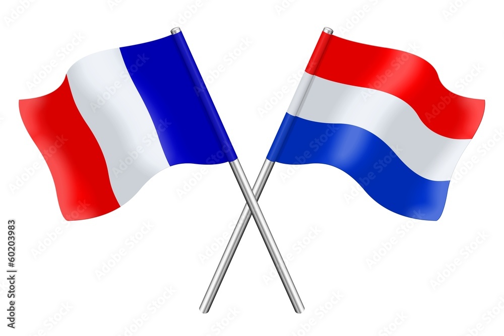Drapeaux : duo France, Pays-Bas Stock Illustration | Adobe Stock