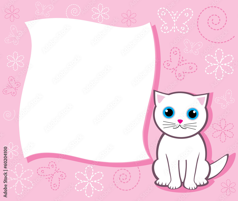 background with white cat