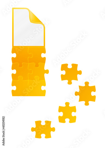 field of puzzles with paper on the top