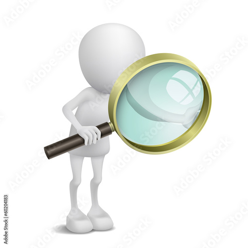 3d person is using the magnifying glass