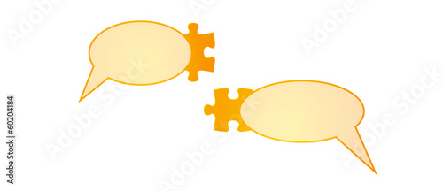 speak bubbles and puzzle pieces