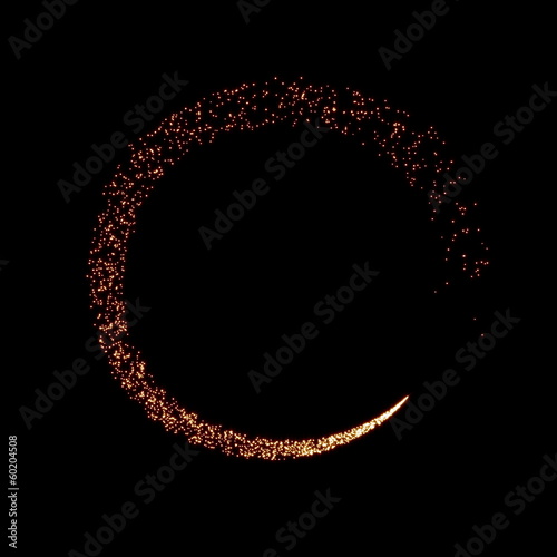 Gold glittering star dust circle