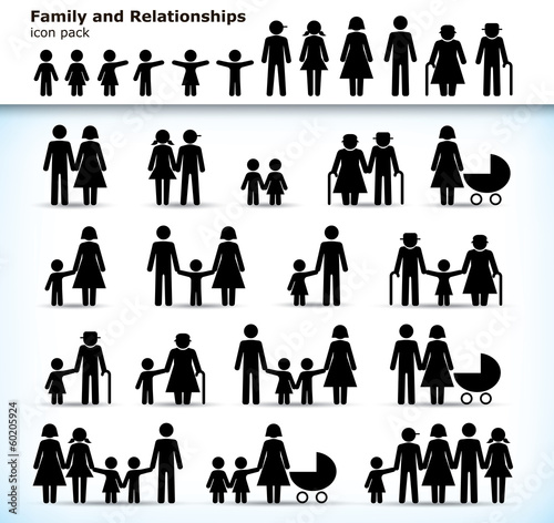 Set of family pictograms