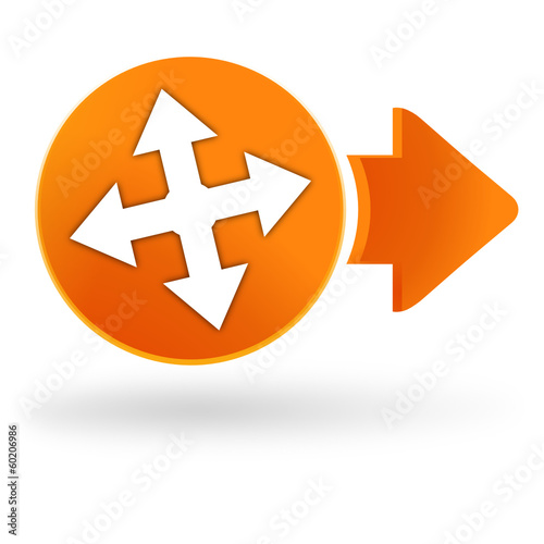 directions sur symbole web orange