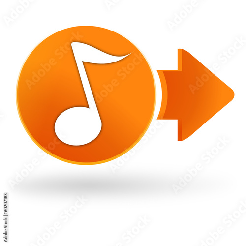 note de musique sur symbole web orange
