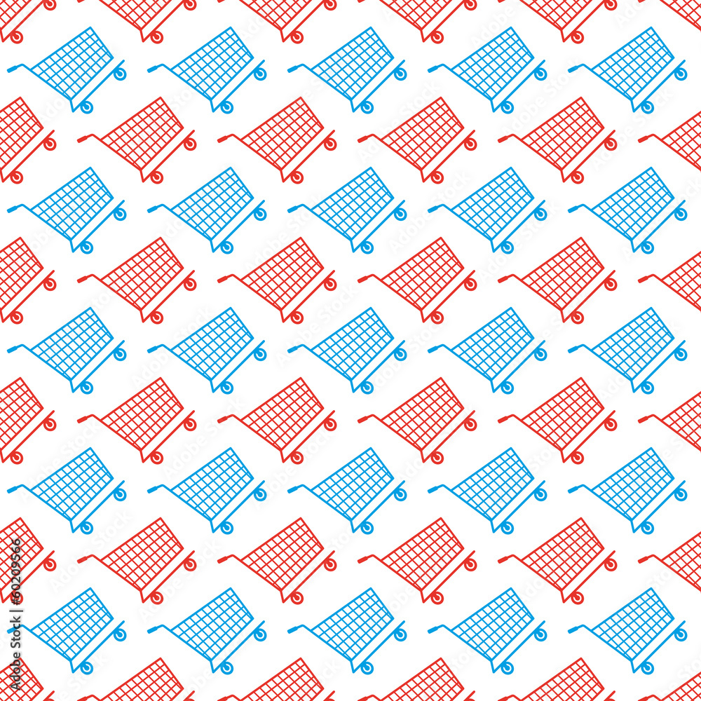 Vector pattern made with little shopping carts Vector pattern made with little shopping carts