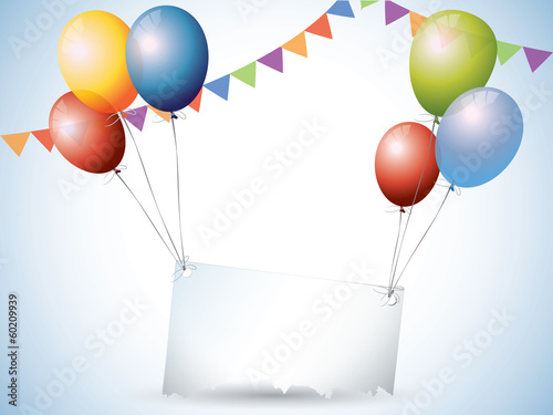 Birthday background with balloons and place for text