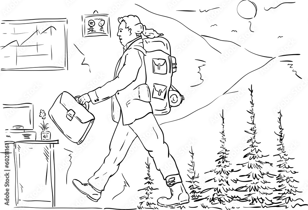 Fototapeta premium return to work from nature