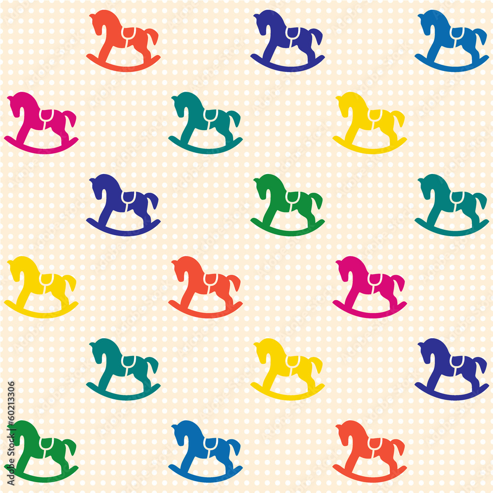 seamless pattern with rocking horses