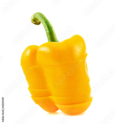 Sweet orange bell pepper isolated