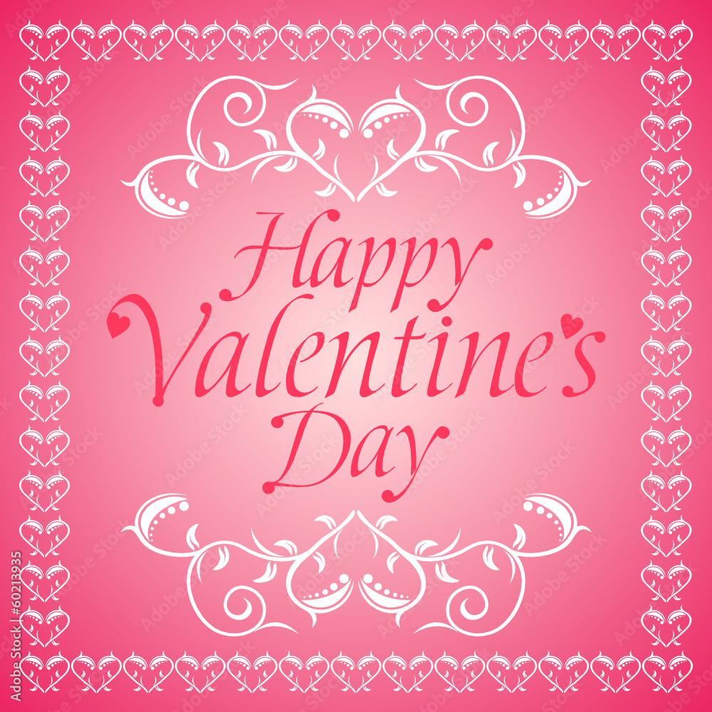Pink Happy Valentines day background card