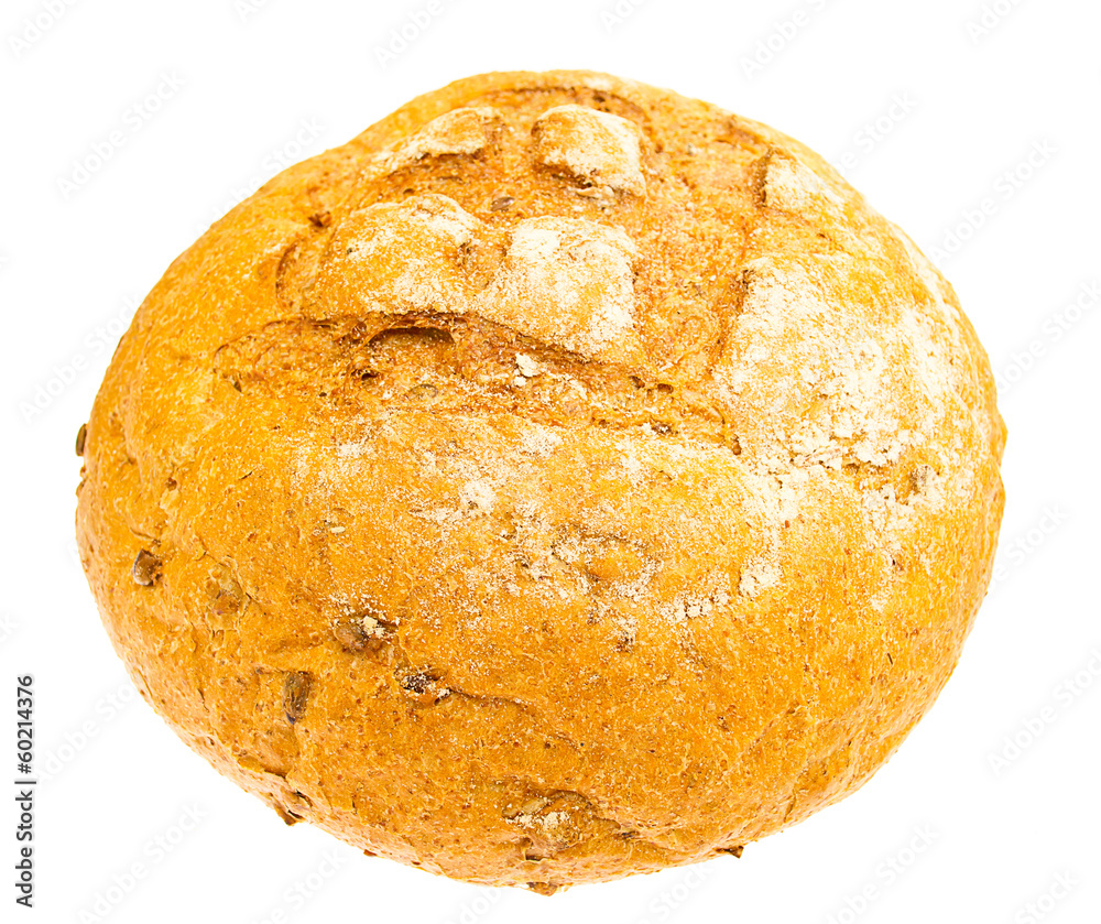 The fresh country bread isolated on white background The fresh country bread isolated on white background
