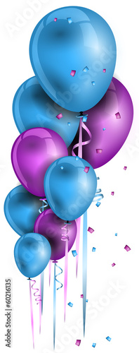 Luftballons Ballons bunt mit Konfetti Geburtstag Party Dekoration